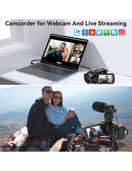 Cámara de Video 8K WIKICO 48MP con Zoom 18x y WiFi