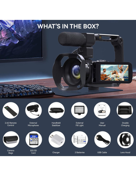 Cámara de Video 8K WIKICO 48MP con Zoom 18x y WiFi