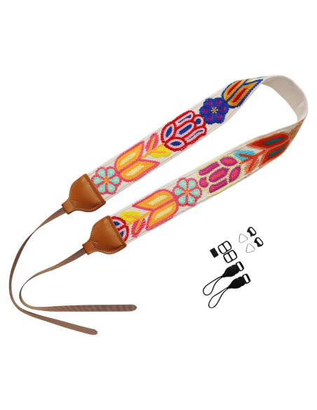 Correa de cámara ajustable UNIKSTRAP vintage flores 5 cm