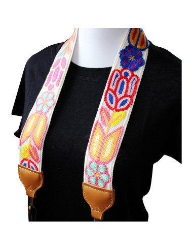 Correa de cámara ajustable UNIKSTRAP vintage flores 5 cm