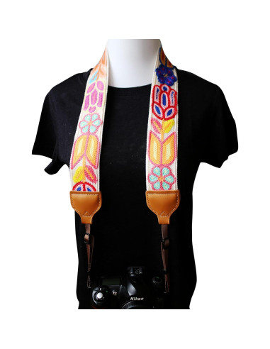 Correa de cámara ajustable UNIKSTRAP vintage flores 5 cm