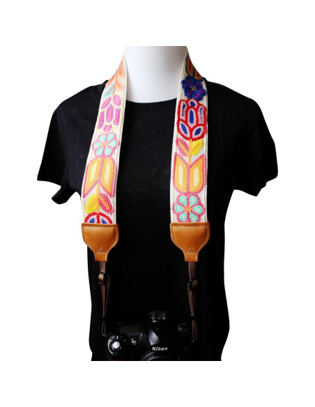 Correa de cámara ajustable UNIKSTRAP vintage flores 5 cm