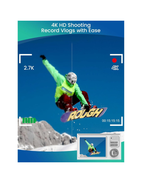 Cámara Digital Ocakuiter Z19 4K 68MP Zoom 16X para Niños