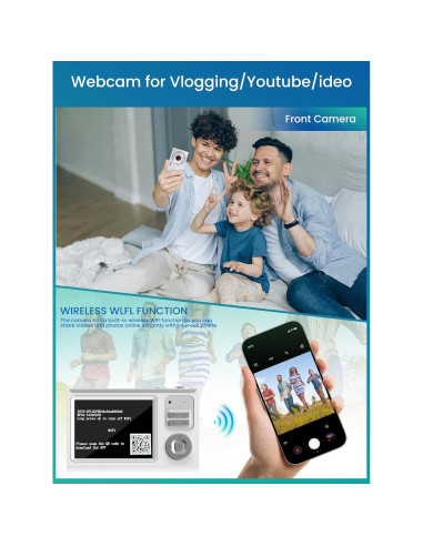 Cámara Digital Ocakuiter Z19 4K 68MP Zoom 16X para Niños