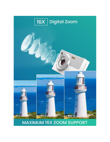 Cámara Digital Ocakuiter Z19 4K 68MP Zoom 16X para Niños