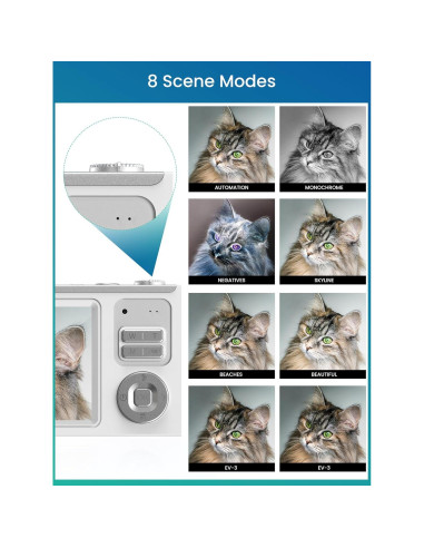 Cámara Digital Ocakuiter Z19 4K 68MP Zoom 16X para Niños