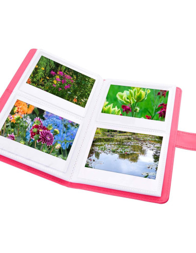 Álbum de fotos de cuero PU Sunmns Rosa 80 fotos 20.3x13.5 cm