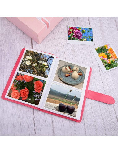 Álbum de fotos de cuero PU Sunmns Rosa 80 fotos 20.3x13.5 cm