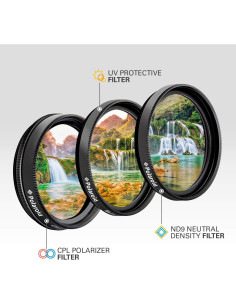 Kit de Filtros Polaroid 40.5mm UV CPL ND9 con Funda 2