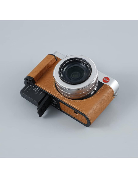 Funda Media de Cuero para Cámara Leica D-LUX7 - Naranja