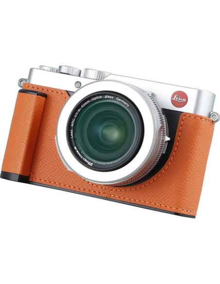 Funda Media de Cuero para Cámara Leica D-LUX7 - Naranja