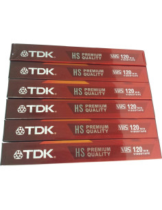 Paquete de 6 cintas VHS TDK T-120 HS calidad premium 2