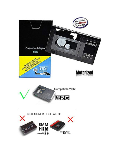 Adaptador VHS-C motorizado VCC113 + Limpiador LensPen + Paño