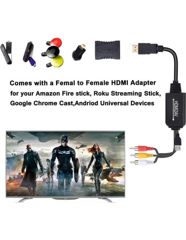 Convertidor HDMI a RCA ENBUER 1080P para TV y PC