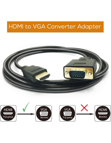 Cable HDMI a VGA PeoTRIOL 1.83m Macho a Macho 1080p 2Pack