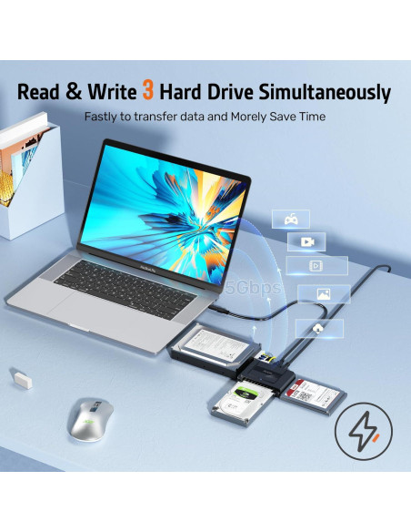 Adaptador SATA a USB 3.0 Alxum para HDD/SSD 2.5"/3.5"