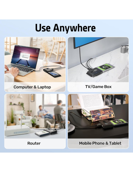 Adaptador SATA a USB 3.0 Alxum para HDD/SSD 2.5"/3.5"