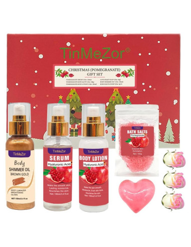 Juego de Cuidado de Piel Granada - Regalo Baño Mujeres 25.6x17.6cm