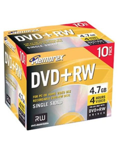Memorex DVD+RW Regrabable 4.7GB Paquete de 10 Discos