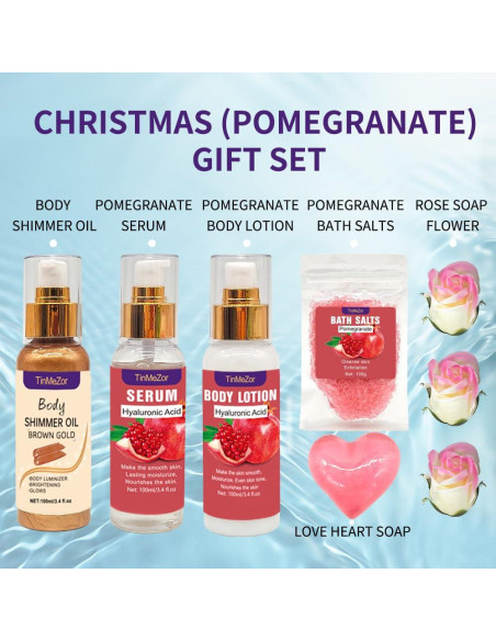 Juego de Cuidado de Piel Granada - Regalo Baño Mujeres 25.6x17.6cm