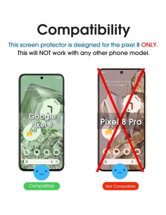 Protector de Pantalla Vidrio Templado amFilm para Google Pixel 8 2