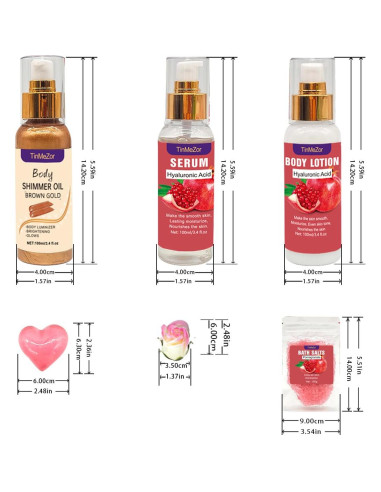 Juego de Cuidado de Piel Granada - Regalo Baño Mujeres 25.6x17.6cm