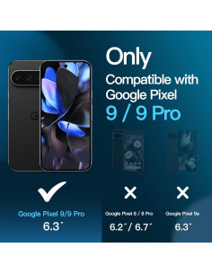 Protector de Pantalla JETech para Google Pixel 9/9 Pro - Vidrio Templado HD, Paquete de 3 2