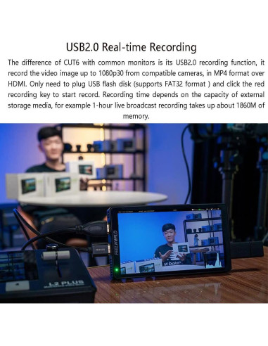 Monitor de Grabación FEELWORLD CUT6 6" FHD 1920x1080 Táctil