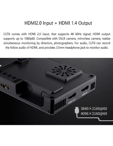 Monitor de Grabación FEELWORLD CUT6 6" FHD 1920x1080 Táctil