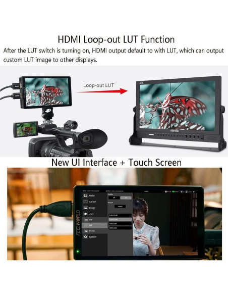 Monitor de Grabación FEELWORLD CUT6 6" FHD 1920x1080 Táctil