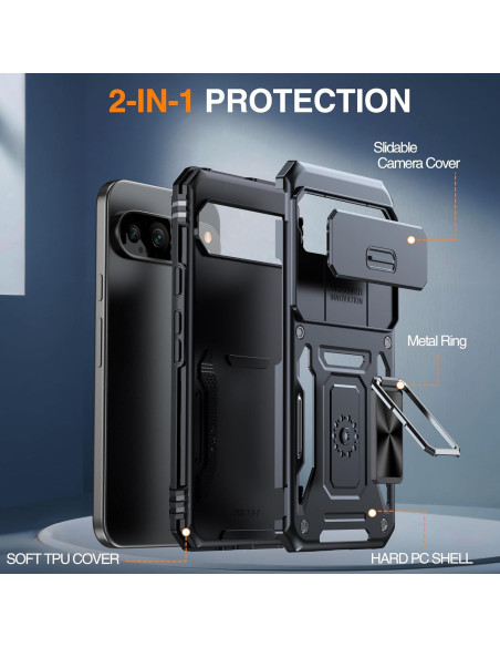 Funda ANTSHARE para Google Pixel 9 Pro XL - Resistente a Golpes, Soporte 360
