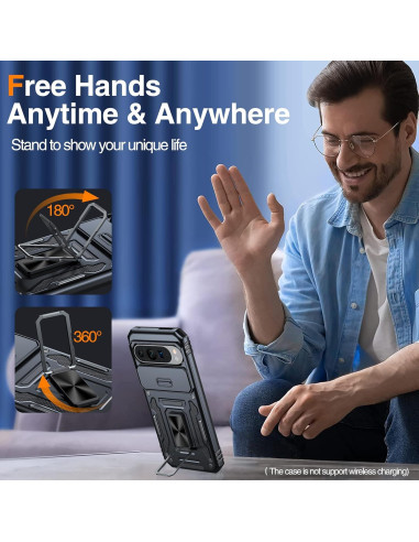 Funda ANTSHARE para Google Pixel 9 Pro XL - Resistente a Golpes, Soporte 360