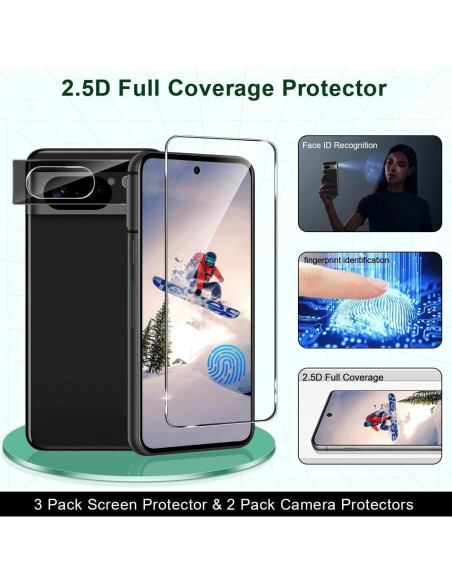 Protector de Pantalla Vidrio Templado SunColorful para Pixel 8