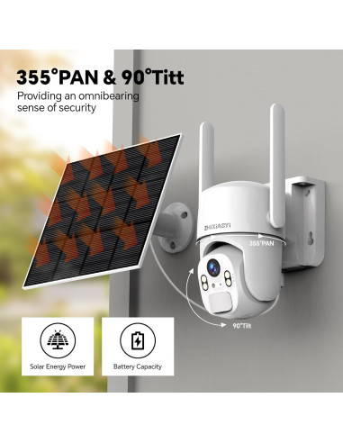 Cámara de Seguridad Solar 4G LTE ZHIXIAOYI Domo 2K
