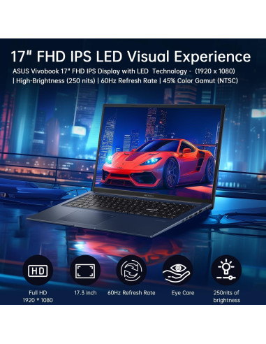 Laptop ASUS Vivobook 17.3" FHD, 16GB RAM, 1TB SSD, Core i3