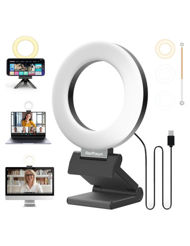 Luz de Anillo AorPixun 10cm USB 3 Modos 10 Niveles Brillo