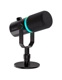 Micrófono Dinámico USB XLR Feelworld PM1 con Soporte de Escritorio