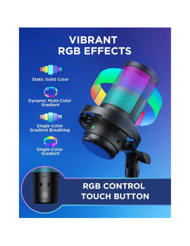 Micrófono Gaming USB InnoGear CM38D con Brazo Ajustable y RGB