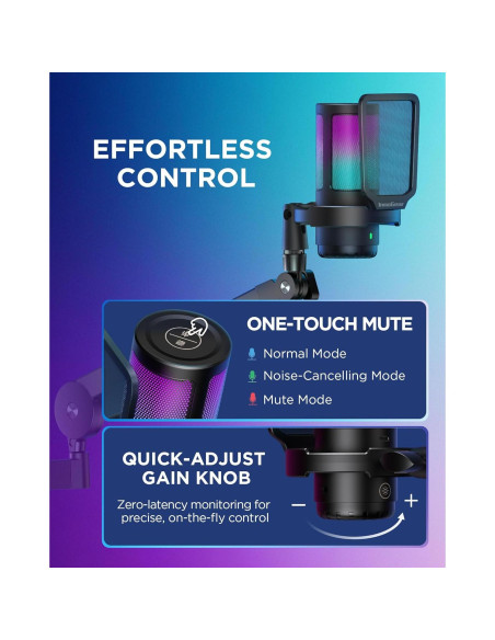 Micrófono Gaming USB InnoGear CM38D con Brazo Ajustable y RGB