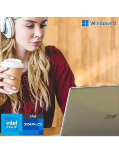 Portátil Acer Aspire 15.6" FHD, Intel Celeron N4500, 8GB RAM, 256GB SSD, Windows 11, Oro Safari 2