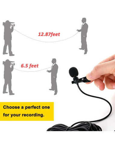 Micrófono Lavalier PoP Voz 3.9m Profesional para Smartphone