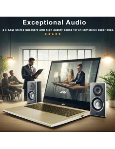 Laptop Acer Aspire 15.6" FHD, Intel Celeron N4500, 16GB RAM, 384GB SSD, Windows 11 Pro, Oro Safari 2