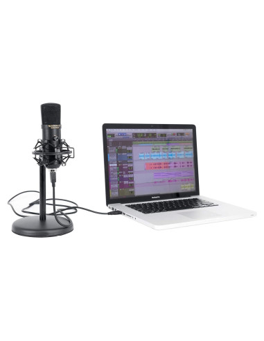 Micrófono USB Rockville Solo-Cast 24 bits 192kHz para Podcasting