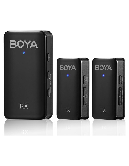 Micrófono Lavalier Inalámbrico BOYA BY-WMic5 M2, 20h Batería, Cancelación de Ruido