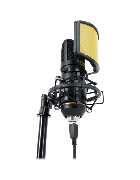 Micrófono USB Rockville Solo-Cast 24 bits 192kHz para Podcasting