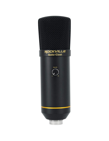 Micrófono USB Rockville Solo-Cast 24 bits 192kHz para Podcasting