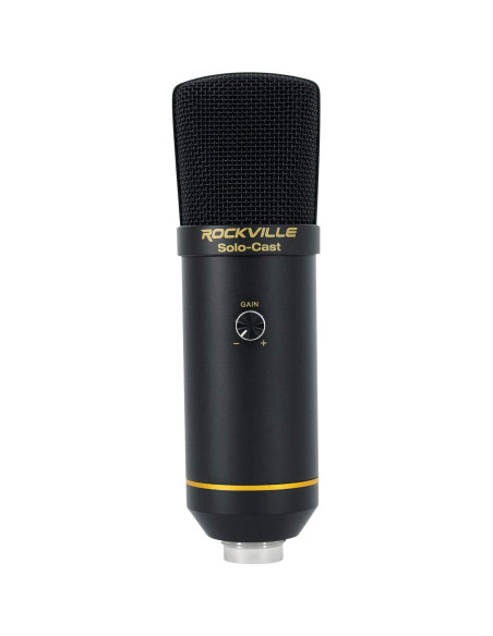 Micrófono USB Rockville Solo-Cast 24 bits 192kHz para Podcasting