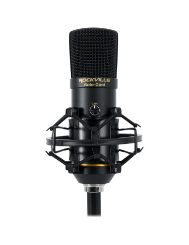 Micrófono USB Rockville Solo-Cast 24 bits 192kHz para Podcasting
