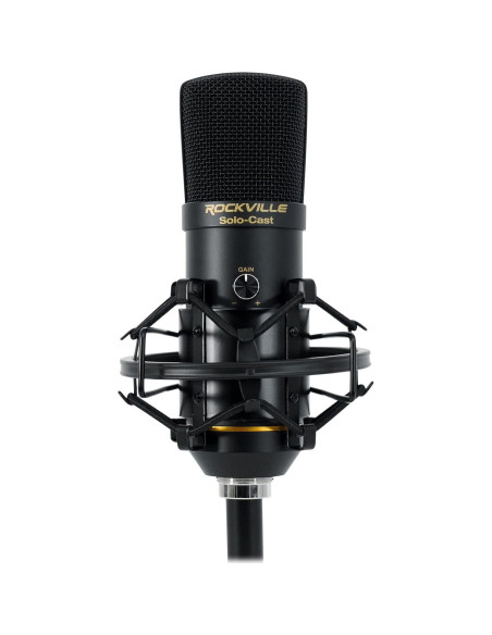 Micrófono USB Rockville Solo-Cast 24 bits 192kHz para Podcasting