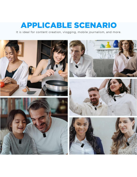 Micrófono Lavalier Inalámbrico BOYA BY-WMic5 M2, 20h Batería, Cancelación de Ruido